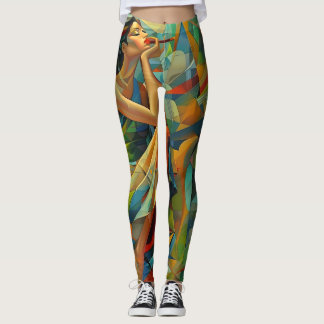 Abstracte kunst kleurrijk leggings