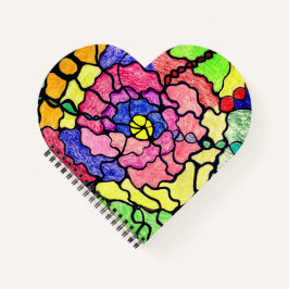 Abstracte Kunst Kleurrijke Wonderlijke Bloem Notitieboek