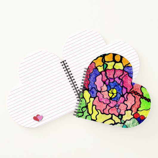 Abstracte Kunst Kleurrijke Wonderlijke Bloem Notitieboek (Binnen)