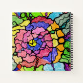 Abstracte Kunst Kleurrijke Wonderlijke Bloem Notitieboek (Achterkant)