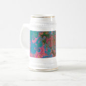 Abstracte kunst koralen bierpul (Voorkant links)