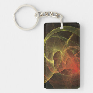 Abstracte Kunst Magische Vlam Sleutelhanger