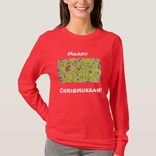 abstracte kunst Merry Chrismukkah -hanukkah en Chr T-shirt (Voorkant)