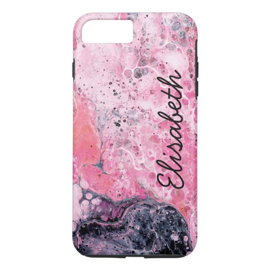 Abstracte kunst met acrylverf | Roze zwart Case-Mate iPhone Case (Achterkant)