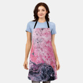 Abstracte kunst met acrylverf | Roze zwart Schort (Gedragen)