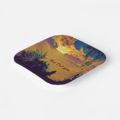 Abstracte kunst met beste pap ooit zonnewarmte papieren bordje (Gebogen)