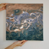 Abstracte kunst met blauw en kalm Seashore Canvas Afdruk