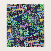 Abstracte kunst met dagtripper-hand visitekaartjes (Buitenkant ongevouwen)