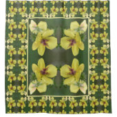 Abstracte kunst met fijne geelbloem douchegordijn (Voorkant)