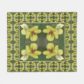 Abstracte kunst met fijne geelbloem fleece deken (Voorkant (Horizontaal))