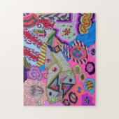 abstracte kunst met 'gebroken wing' legpuzzel (Verticaal)