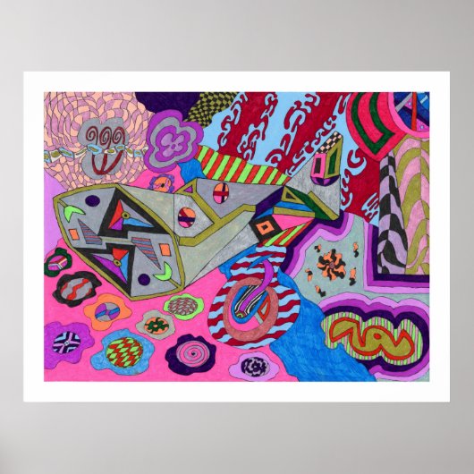 abstracte kunst met 'gebroken wing' poster (Voorkant)