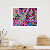 abstracte kunst met 'gebroken wing' poster (Keuken)