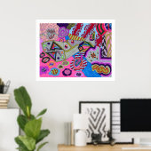 abstracte kunst met 'gebroken wing' poster (Thuiskantoor)