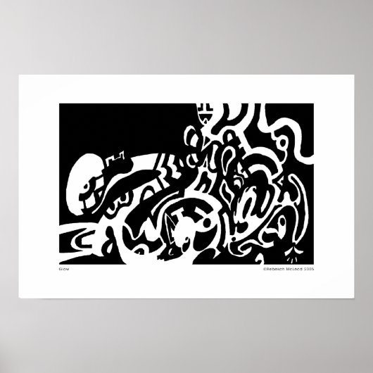 abstracte kunst met gloed poster (Voorkant)