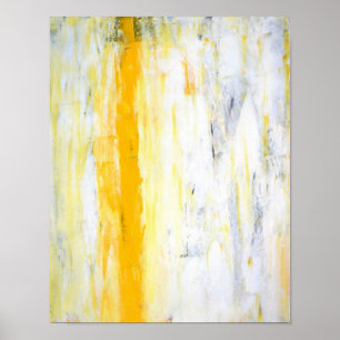 abstracte kunst met grijs en geel poster
