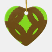 abstracte kunst met groene kraamkunst keramisch ornament (Voorkant)