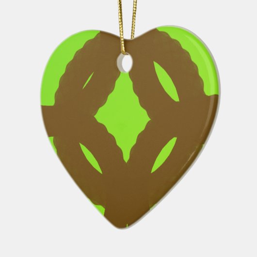 abstracte kunst met groene kraamkunst keramisch ornament (Links)