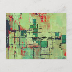 Abstracte kunst met groene latentie briefkaart