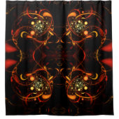 Abstracte kunst met hartslag douchegordijn (Voorkant)