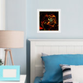 Abstracte kunst met hartslag folie afdrukken (Insitu (Slaapkamer))