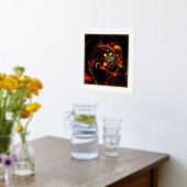 Abstracte kunst met hartslag folie afdrukken (Laag (Keuken))