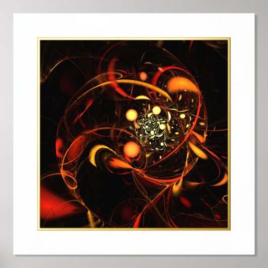 Abstracte kunst met hartslag folie afdrukken (Voorkant)