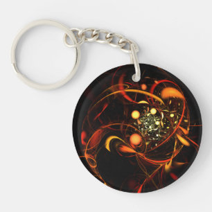 Abstracte kunst met hartslag sleutelhanger