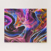 Abstracte kunst met heldere verf vloeiende golven legpuzzel (Horizontaal)