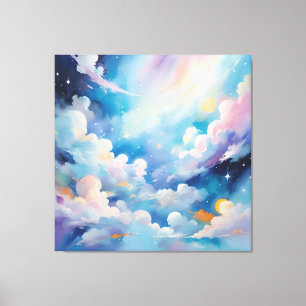 Abstracte kunst met hemelthema canvas afdruk