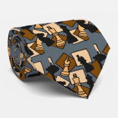 Abstracte kunst met kool schaakspel stropdas (Opgerold)