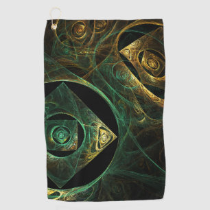 Abstracte kunst met magische trillingen golfhanddoek