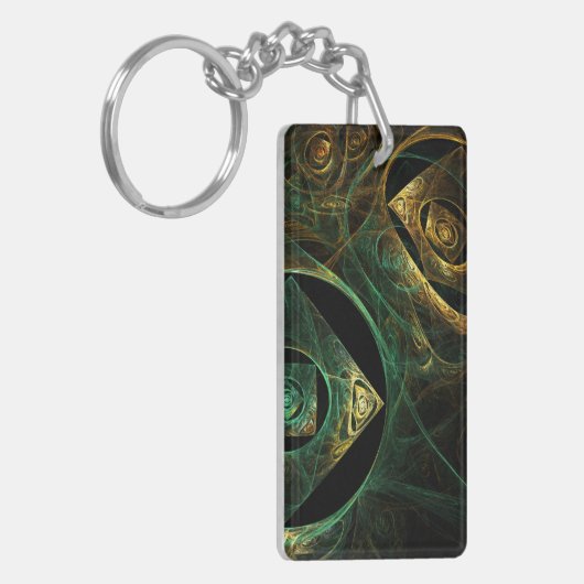 Abstracte kunst met magische trillingen sleutelhanger (Voorkant Links)