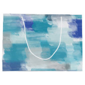 Abstracte kunst met moderne Turquoise en grijze Wa Groot Cadeauzakje (Achterkant)