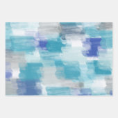 Abstracte kunst met moderne Turquoise en grijze Wa Inpakpapier Vel (Voorkant 2)