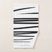 Abstracte kunst met moderne zwarte en witte lijnen bad handdoek (Handdoek)