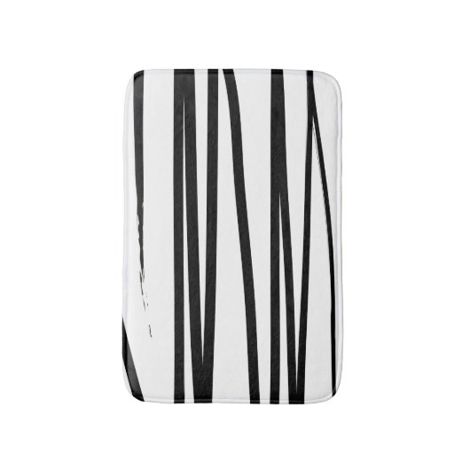 Abstracte kunst met moderne zwarte en witte lijnen badmat (Voorkant Verticaal)