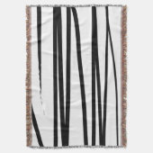 Abstracte kunst met moderne zwarte en witte lijnen deken (Voorkant Verticaal)
