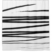 Abstracte kunst met moderne zwarte en witte lijnen douchegordijn (Voorkant)