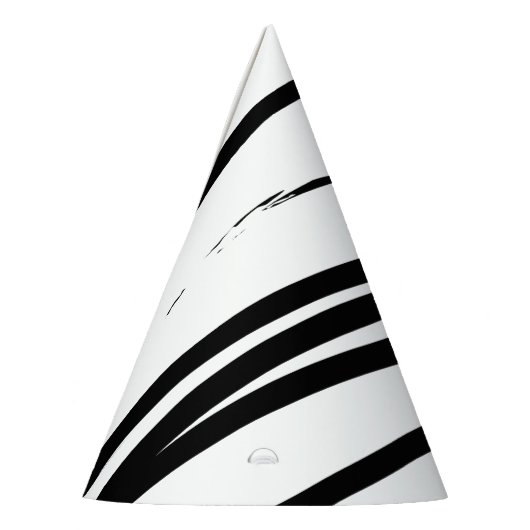 Abstracte kunst met moderne zwarte en witte lijnen feesthoedjes (Links)