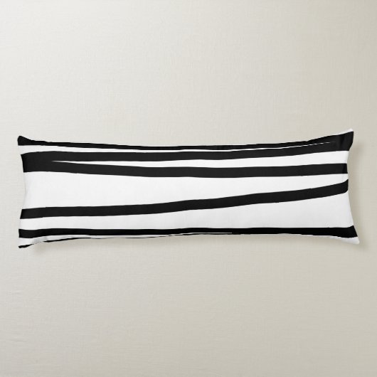 Abstracte kunst met moderne zwarte en witte lijnen lichaamskussen (Achterkant)