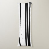 Abstracte kunst met moderne zwarte en witte lijnen lichaamskussen (Voorkant Verticaal)