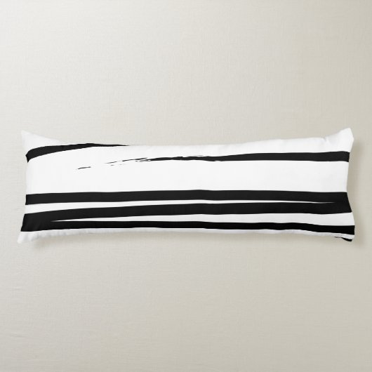 Abstracte kunst met moderne zwarte en witte lijnen lichaamskussen (Voorkant)
