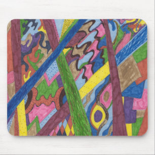 abstracte kunst met mozaïekkruising muismat