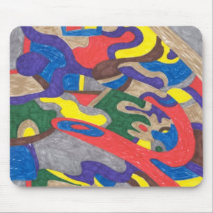 abstracte kunst met "Picasso Cat" Muismat