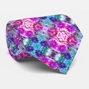 Abstracte kunst met rode en witte ventilatoren stropdas