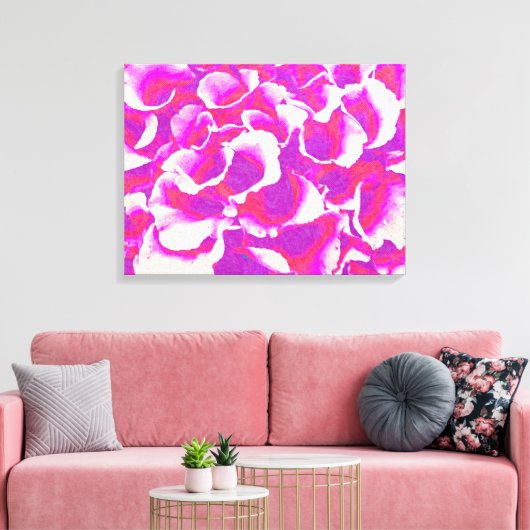 Abstracte kunst met roze ventilatoren canvas afdruk (Insitu (Woonkamer))