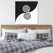 Abstracte kunst met spiralen in zwart-wit canvas afdruk (Insitu (Slaapkamer))