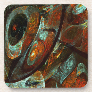 Abstracte kunst met tijdsverdeling bier onderzetter