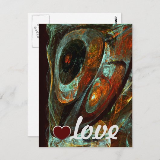 Abstracte kunst met tijdsverdeling briefkaart (Voorkant / Achterkant)